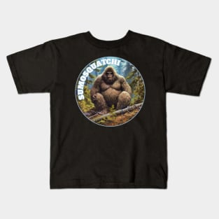 Sumosquatchi Squatchy Sasquatch Bigfoot Wrestling Kids T-Shirt